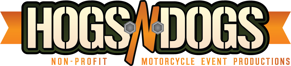 Hogs N Dogs logo with orange accents.