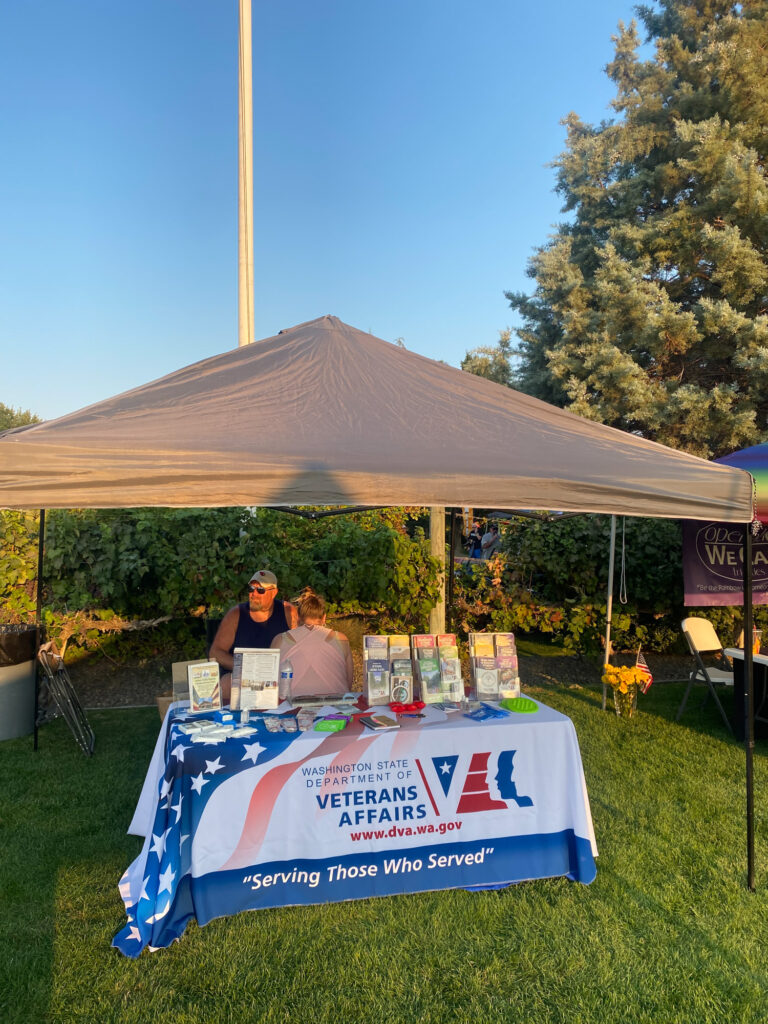 Veterans Affairs booth at outdoor community event