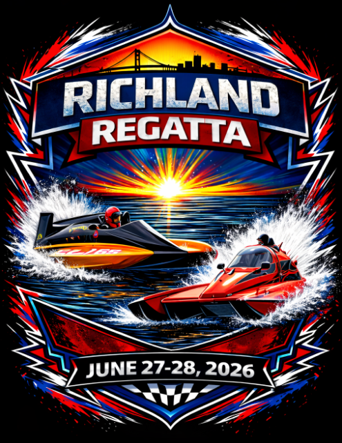 Richland Regatta speedboats racing at sunset