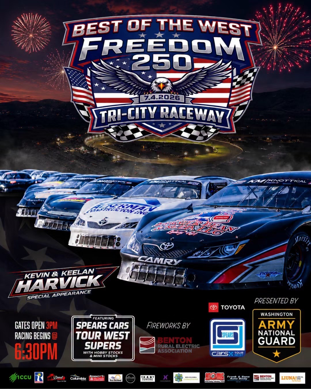 Freedom 250 race cars and fireworks promotion